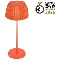 BRILONER Touch Dimmable Rechargeable Wireless Indoor Outdoor LED Table Lamp in Orange