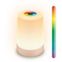 BRILONER RGBW Cordless Beige Battery Powered LED Table Lamp
