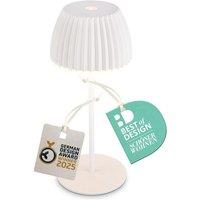 BRILONER Riffle Mini Dimmable Rechargeable USB C Design Award LED Table Lamp in White
