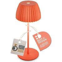 BRILONER Riffle Mini Dimmable Rechargeable USB C Design Award LED Table Lamp in Orange