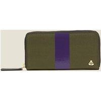 Orla Kiely Women's Forget Me Not Wallet - Shiny Stripe Spruce Purple in Green