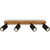 BRILONER Black Wood 4xGU10 9W Requires Bulb Spotlight