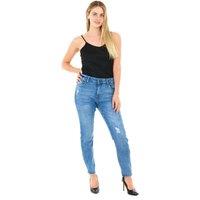 Smart Living Women's Classic Cotton Stretch Skinny Mid Rise Ripped Jeans in Light Blue | Size: 26
