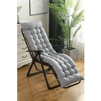 Living and Home 160x50cm Grey Outdoor Sun Lounger Cushion with Slip-Over Back & Side Tie Straps | Size: 160x50 cm