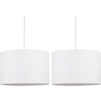 First Choice Lighting Set of 2 White 25cm Ceiling Light Shades