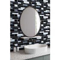 Living and Home 10Pcs Self-Adhesive Wall Tile Stickers in Black