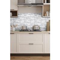 Living and Home 10Pcs Self-Adhesive Wall Tile Stickers in Light Grey