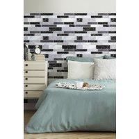 Living and Home 10Pcs Self-Adhesive Wall Tile Stickers in Dark Grey