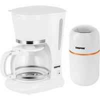 Geepas 1.5L Filter Coffee Maker Machine & Grinder Combo in White