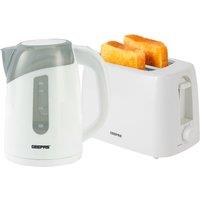 Geepas 2 Slice Toaster & 1.7L Illuminating Electric Kettle Combo Set in White