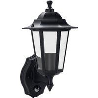 Luceco Six Panel E27 Lamp Holder Coach Lantern in Black