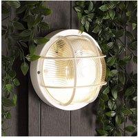 CGC Lighting Ronnie White Cage Round Bulkhead Light