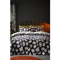 Bedlam 'Spooky Ghosts' Plush Fleece Halloween Duvet Cover Set in Grey | Size: Double