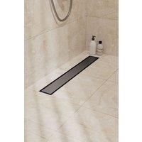Living and Home 50cm Stainless Steel 2-in-1 Siphonic Linear Insert Shower Drain- Adjustable Height & Slope, Removable Cover, Filter & Siphon in Black