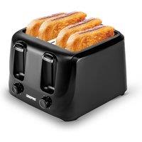 Geepas 4 Slice Toaster 1400W | 6 Browning Levels & Dual Controls in Black