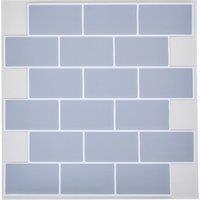 Living and Home 10 PCS Peel and Stick Wall Tile Stickers in Pale Grey