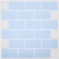 Living and Home 10 PCS Peel and Stick Wall Tile Stickers in Light Blue
