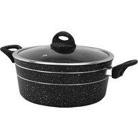 Royalford Non Stick Casserole Dish with Tempered Glass Lid Cooking Pot in Black | Size: XL