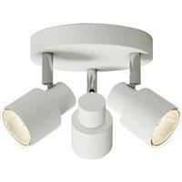 First Choice Lighting Irwin - White 3 Light IP44 Bathroom Round Spotlight Plate