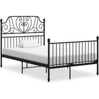Berkfield Home Bed Frame Black Metal 120x200 cm | Size: Small Double