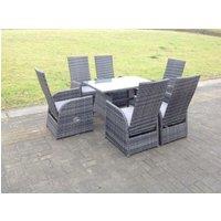 Oblong Table Adjustable Reclining Chair Rattan Dining Set Garden Furniture Table And Chair Set 6 Chairs