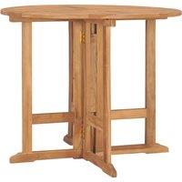 Berkfield Home Folding Garden Dining Table 90x75 cm Solid Teak Wood in Brown | Size: 90x75 cm