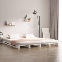 Pallet Bed White 140x190 cm Solid Wood Pine
