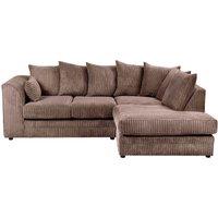 SquareBoxx Lennox Jumbo Cord Corner Sofa Right Hand Facing Chaise in Chocolate