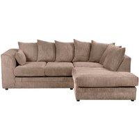 SquareBoxx Lennox Jumbo Cord Corner Sofa Right Hand Facing Chaise in Light Brown