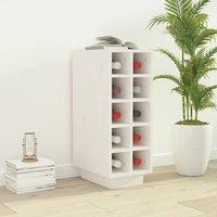 Berkfield Home Wine Cabinet White 23x34x61 cm Solid Wood Pine | Size: 23 x 34 x 61 cm