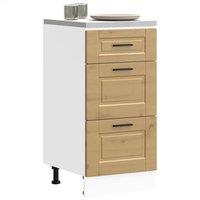 Berkfield Home Kitchen Base Cabinet Porto Artisan Oak Engineered Wood in Brown