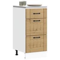 Berkfield Home Kitchen Base Cabinet Lucca Artisan Oak Engineered Wood in Brown