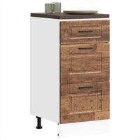 Berkfield Home Kitchen Base Cabinet Porto Old Wood Engineered Wood in Brown