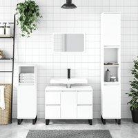 Berkfield Home Bathroom Cabinet White 30x30x100 cm Engineered Wood | Size: 30 x 30 x 100 cm