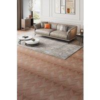 Living and Home 36Pcs Self-Adhesive PVC Chevron Flooring Planks in Light Brown