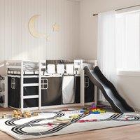 Berkfield Home Bunk Bed without Mattress with Slide White & Black 90x200 cm