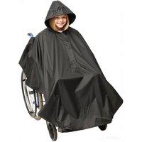 Gr8 Home Wheelchair Waterproof Poncho Rain Cover With Hood in Black