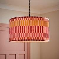 ValueLights Rae Pleated Stripe Multicolour Drum Easy Fit Ceiling Light Lamp Shade | Size: Small