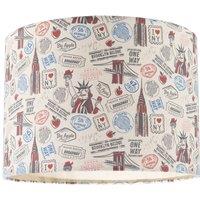 Happy Homewares New York Themed Lamp Shade with Statue of Liberty & Brooklyn Bridge | Size: 10 inches