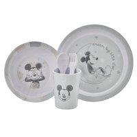 Disney Mickey Baby 5 Piece Melamine Feeding Set Cup Bowl Plate Cutlery Blue