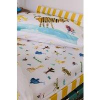 Wee Blue Bell 'Animal Drawings' Fitted Sheet | Size: Single