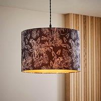 ValueLights Ariella Black Animal Print with Gold Inner Drum Easy Fit Lamp Shade