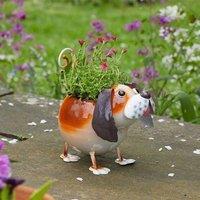 Marco Paul Brown Metal Dog Outdoor Planter 21cm in Beige