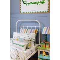 Wee Blue Bell 'Stick Crocs' Fitted Sheet in Green | Size: Single