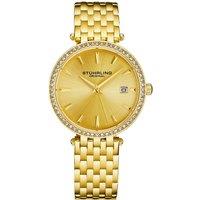 STHRLING Original Symphony 3929 Women's Quartz Crystal Studded Watch with Stainless Steel Bracelet in Gold