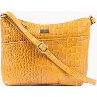 'CAROL' Embossed Croc Real Leather Designer Crossbody Shoulder Bag