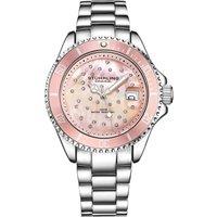 STHRLING Original Women's StarSea ' Quartz Fashion Diver Watch with Stainless Steel Link Bracelet in Pink