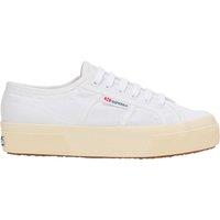 Superga Women's 2740 Linen Platform Trainers in White | Size: 8