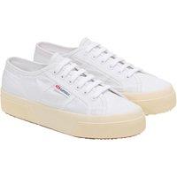 Superga Women's 2740 Linen Platform Trainers in White | Size: 5