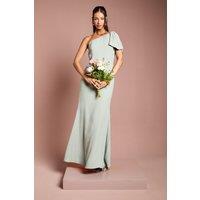 Coast Women's Honoured Bow One Shoulder Maxi Bridesmaid Dress in Sage | Size: 14